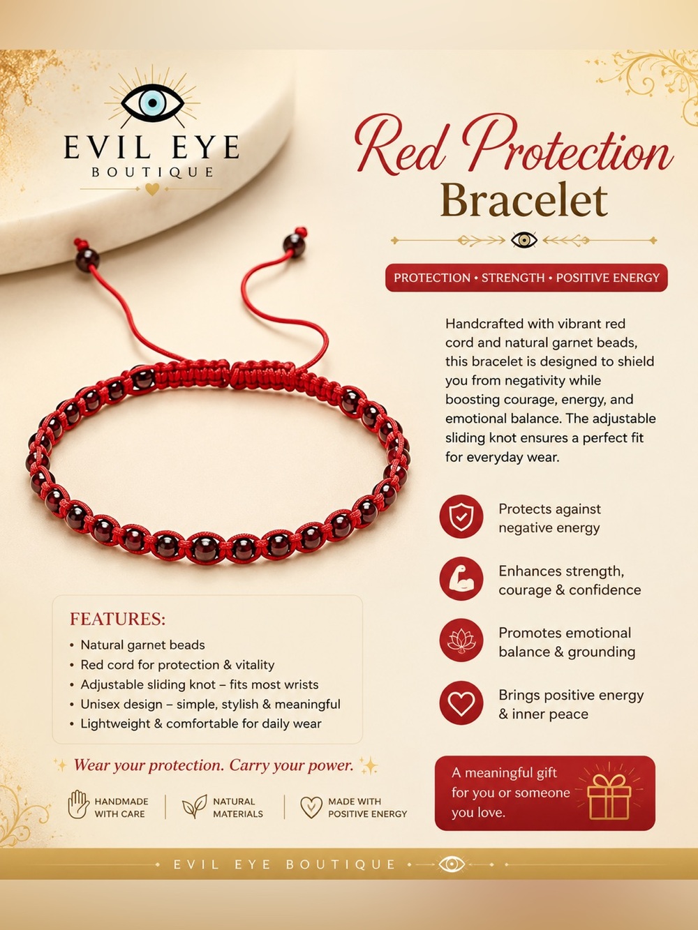 Evil Eye Boutique Red Protection Bracelet